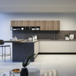 Cucina in marmo e legno